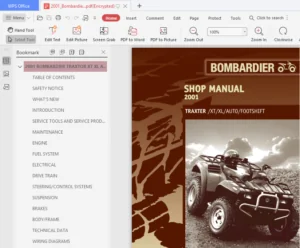 2001 Bombardier Traxter XT XL Auto Footshift Atv Shop Manual - PDF DOWNLOAD