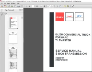 2002 Wt5500 Frr Isuzu Commercial Truck Forward Tiltmaster S1000 Transmission Service Manual - PDF Download
