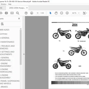 2003-2004 Husqvarna Te-Tc-250-450-510 Service Manual - PDF Download