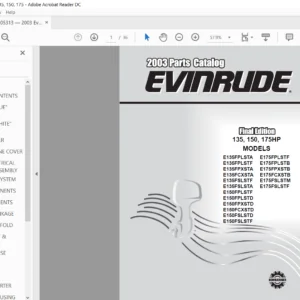 2003 Johnson Evinrude 135hp 150hp 175hp Parts Catalog Manual - PDF Download