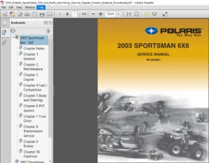 2003 Polaris Sportsman 500 6x6  Workshop Service manual + Owners Manual + Parts Manual - PDF Download