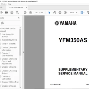 2004-2006 Yamaha Bruin 350 4x2 Service Manual And Atv Owners Manual - PDF Download