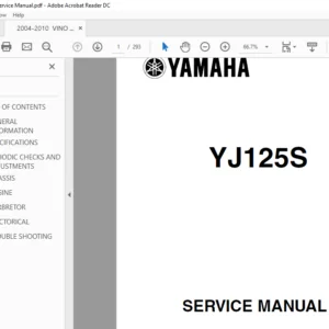 2004 - 2010 YAMAHA VINO 125 YJ125 Scooter Service Manual + Owner's Manual Ultimate Set - PDF DOWNLOAD