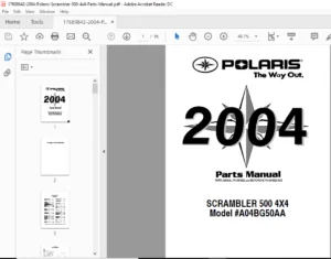 2004 Polaris Scrambler 500 4x4 Parts Manual - PDF Download