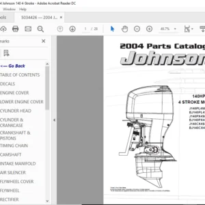 2004 Johnson Evinrude 140hp 4-stroke Parts Catalog Manual - PDF DOWNLOAD