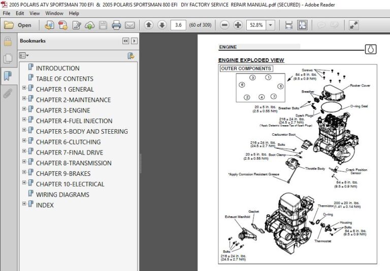 2005 POLARIS ATV SPORTSMAN 700 & 800 Efi DIY Factory Service Repair ...