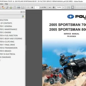 2005 POLARIS ATV SPORTSMAN 700 & 800 Efi  DIY Factory Service Repair Manual - PDF DOWNLOAD