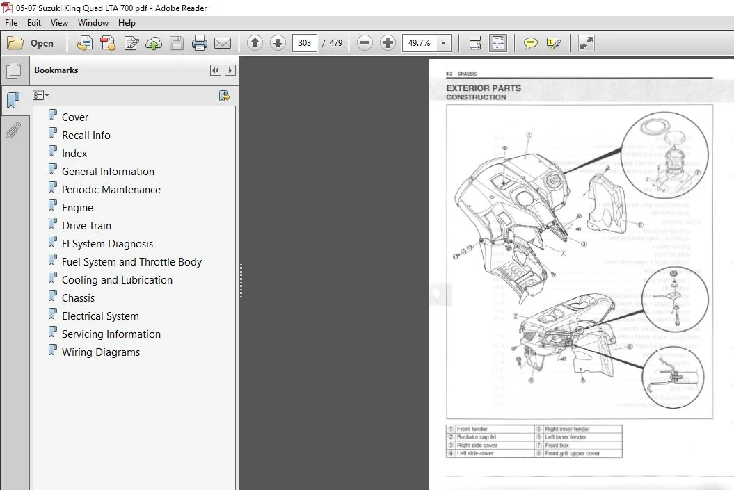 2005 - 2007 Suzuki King Quad Lta700 Repair Service Manual Atv Pdf Download King Quad 700 - Image 2