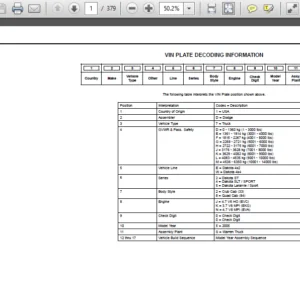 2005 Dodge Dacota Nd Parts Catalog Manual - PDF Download