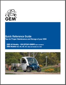 2005-2010 Gem Global Electric Motorcars Service Repair Workshop + Parts Manual + Operators Manual Download