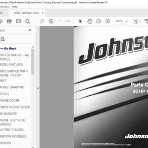 2006 Johnson Evinrude 30hp 4 stroke Outboard Parts Catalog Manual - PDF Download