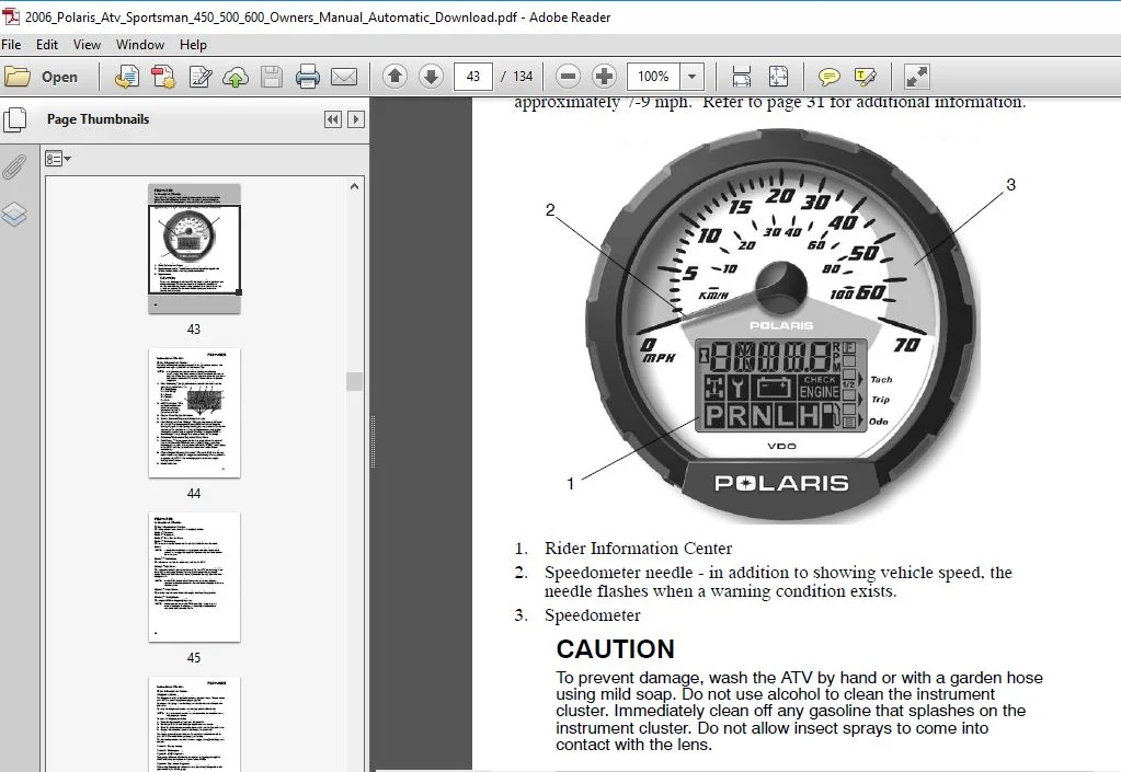 2006 Polaris Atv Sportsman 450 500 700 Owners Manual Automatic - PDF DOWNLOAD - Image 2