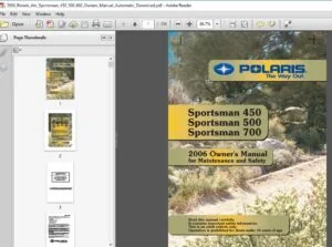 2006 Polaris Atv Sportsman 450 500 700 Owners Manual Automatic - PDF DOWNLOAD