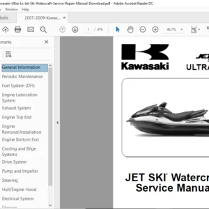 2007-2009 Kawasaki Ultra Lx Jet Ski Watercraft Service Repair Manual - PDF Download
