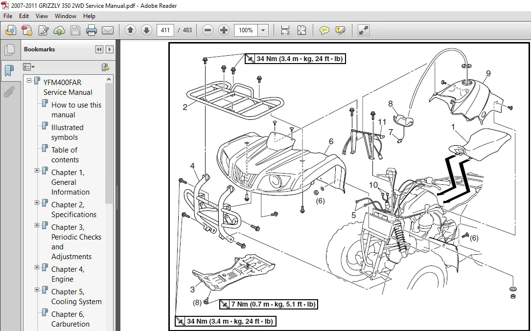 2007-2011 Yamaha Grizzly 350 4x2 Service Manual And Atv Owners Manual - PDF Download - Image 4