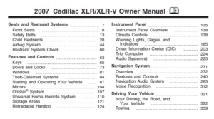 2007 Cadillac XLR/XLR-V Owner Manual - PDF DOWNLOAD