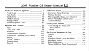2007 Pontiac G5 Owners  manual - PDF Download