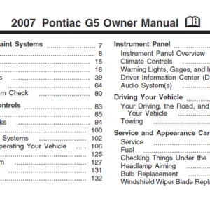 2007 Pontiac G5 Owners  manual - PDF Download