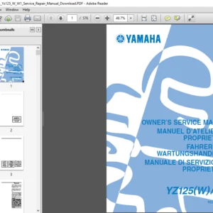 2007 Yamaha Yz125(W) W1 Service Repair Manual - Download