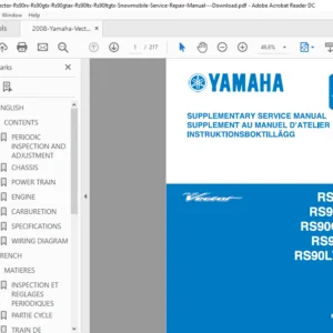 2008 Yamaha Vector Rs90rx Rs90gtx Rs90gtax Rs90ltx Rs90ltgtx Snowmobile Service Repair Manual - PDF Download