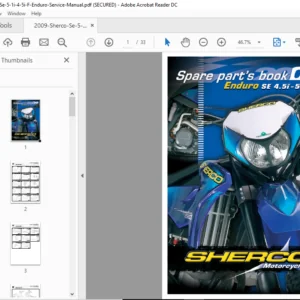 2009 Sherco SE 4.5i-5.1i-F Enduro Parts Manual - PDF Download