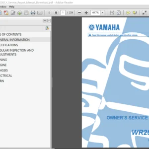2009 Yamaha Wr250f(Y) Service Repair Manual - PDF Download