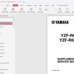 2009 Yamaha Yzfr6s Master Supplement Service Manual - PDF DOWNLOAD