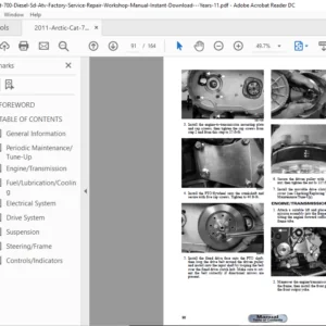 2011 Arctic Cat 700 Diesel Sd Atv Factory Service Repair Workshop Manual - PDF Download