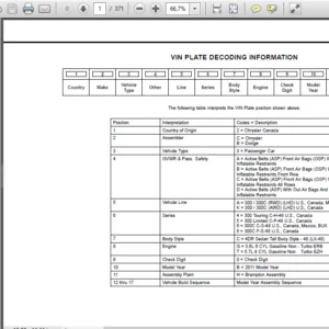 2011 Chrysler Dodge 300 300c Parts Manual - PDF DOWNLOAD