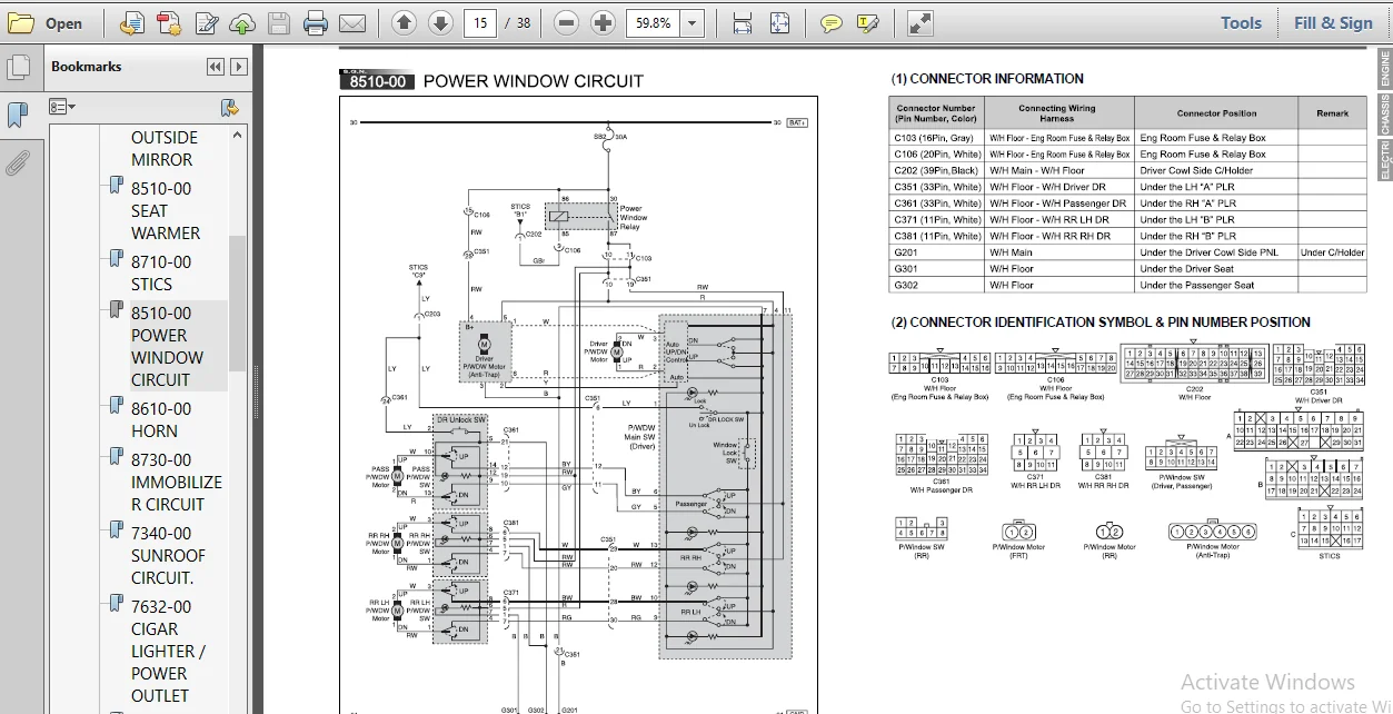 2012 Ssanyong Ssangyong Actyon Sports Lhd Ewd Wiring Diagram Manual - PDF DOWNLOAD - Image 4