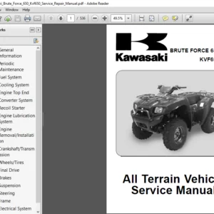 2013 Kawasaki Brute Force 650 Kvf650 Service Repair Manual - PDF DOWNLOAD