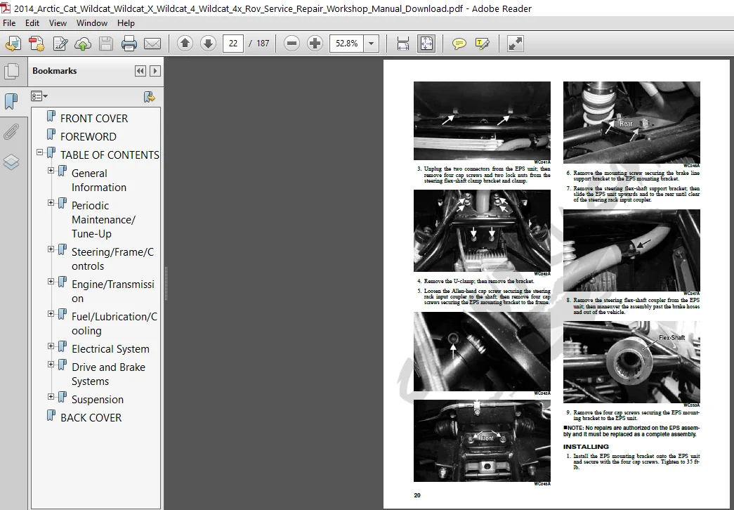 2014 Arctic Cat Wildcat Wildcat X Wildcat 4 Wildcat 4x Rov Service Repair Workshop Manual Download - Image 4