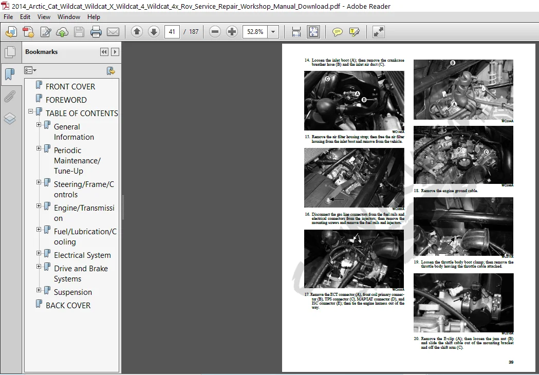 2014 Arctic Cat Wildcat Wildcat X Wildcat 4 Wildcat 4x Rov Service Repair Workshop Manual Download - Image 3