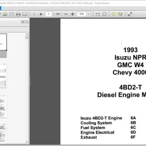 4BD2 T 4BD2T 4BD2 T DIESEL ENGINE SERVICE  REPAIR  WORKSHOP MANUAL  IN ISUZU NPR GMC W4 CHEVY 4000 - PDF DOWNLOAD