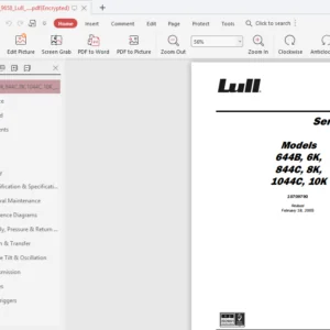 Lull Jlg 644b 844c 1044c Service Manual - PDF DOWNLOAD