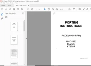 ATV Suzuki LT250r  1988-1992 Porting instruction - PDF Download