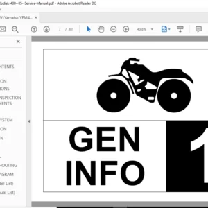 ATV Yamaha YFM400 Bigbear Kodiak 400(2005)  Service Manual - PDF Download