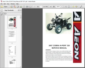 2007-2011 Aeon Cobra 320 ATV Service Repair Manual - PDF Download