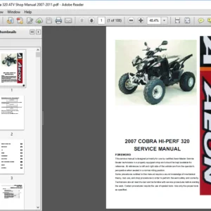 2007-2011 Aeon Cobra 320 ATV Service Repair Manual - PDF Download