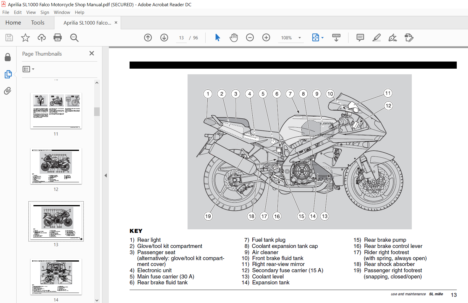 Aprilia SL1000 Falco Motorcycle Complete Service Repair Manual