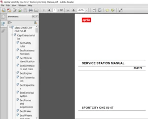 Aprilia Sportcity One 50 4T Motorcycle Service Repair Manual - PDF Download