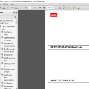 Aprilia Sportcity One 50 4T Motorcycle Service Repair Manual - PDF Download