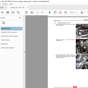 Aprilia Sxv Rxv 450 550 2006-2013 Service Repair Manual - PDF Download