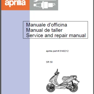 Aprilia Sr50 Sr 50 2009 Workshop Repair Service Manual - PDF Download