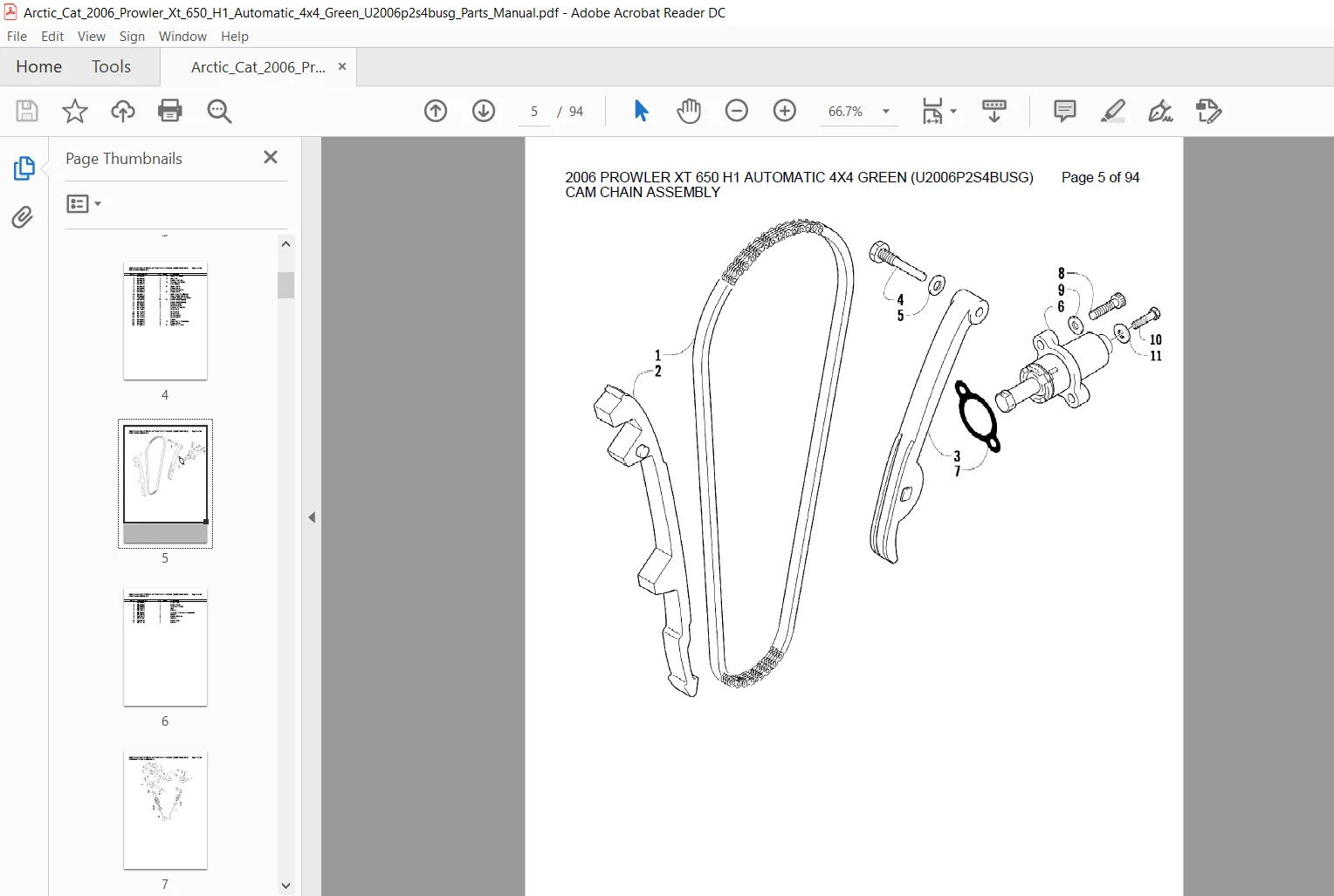 Parts Manual for Arctic Cat 2006 PROWLER XT 650 H1 AUTOMATIC 4X4 GREEN U2006P2S4BUSG PDF - Image 4