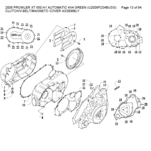 Arctic Cat 2006 PROWLER XT 650 H1 AUTOMATIC 4X4 GREEN U2006P2S4BUSG PARTS MANUAL - PDF Download