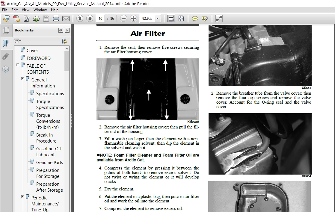 Arctic Cat Atv All Models 90 Dvx Utility Service Manual 2014 - PDF Download - Image 2