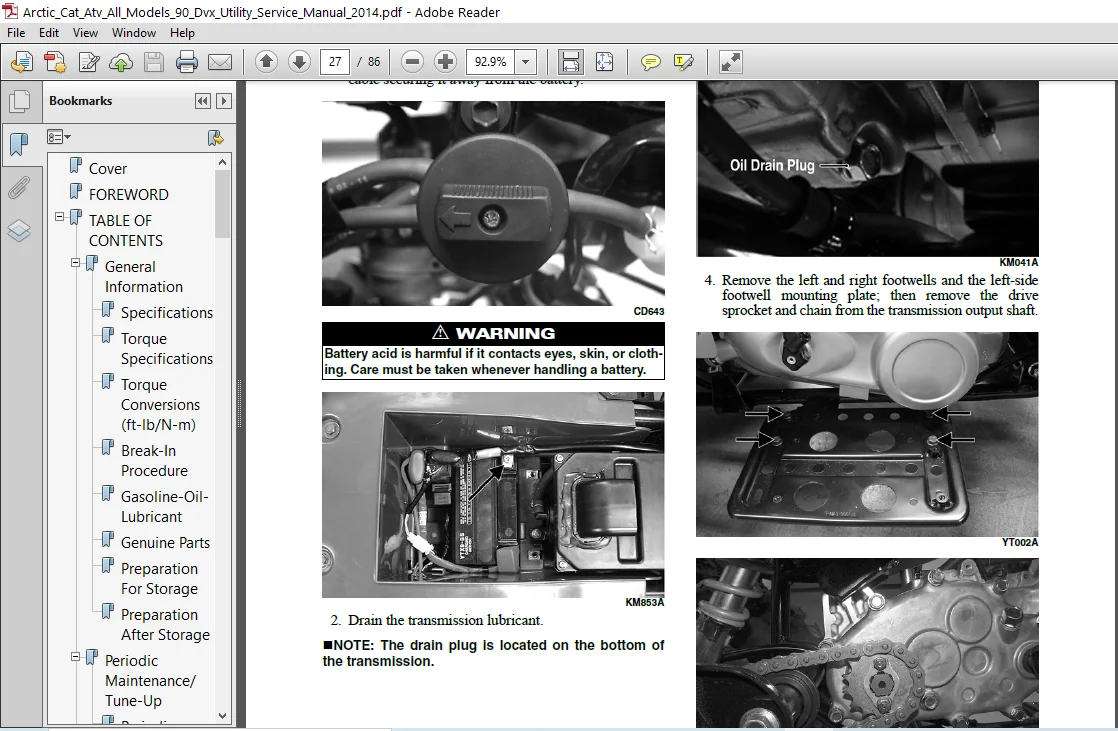 Arctic Cat Atv All Models 90 Dvx Utility Service Manual 2014 - PDF Download - Image 3