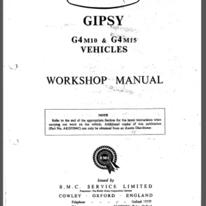 1958-1967 Austin Gipsy G4m10 & G4m15 Service Repair Manual - PDF Download
