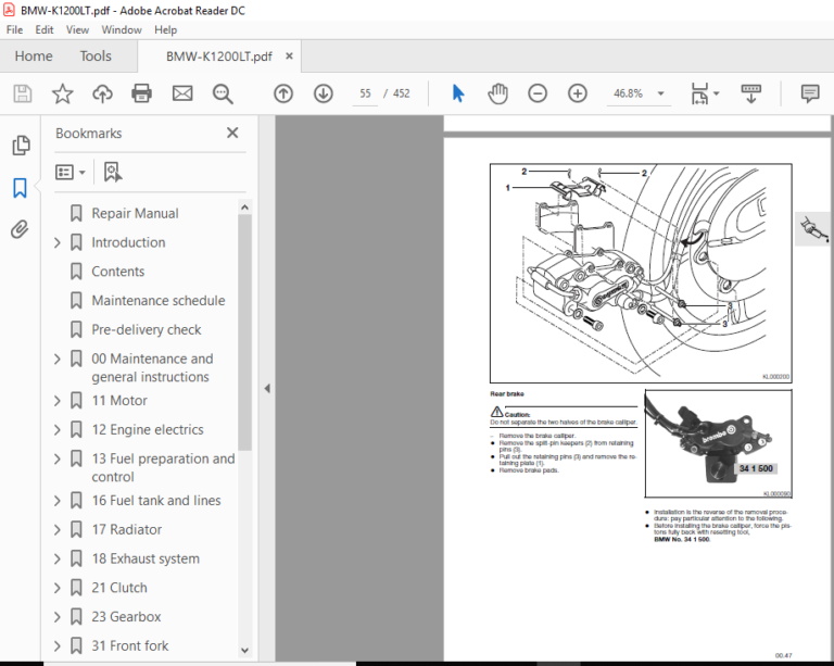 BMW K1200LT K 1200 LT 1997-2004 Factory Service Repair Manual - PDF ...